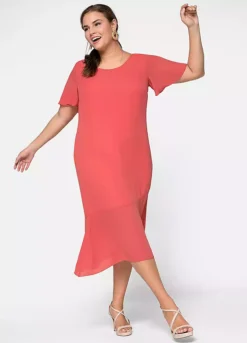 Sheego Asymmetric Hem Cocktail Dress