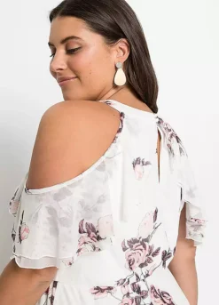 Cold Shoulder Floral Print Maxi Dress -Deals Glam Jiva Store Cold Shoulder Floral Print Maxi Dress914505FRSB W02