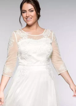 Sheego Floral Appliqué Bridal Dress