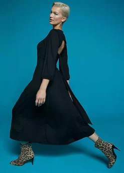 Freemans Black Open Back Jersey Midi Dress -Deals Glam Jiva Store Freemans Black Open Back Jersey Midi Dress20E142FRSP W06