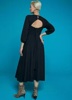 Freemans Black Open Back Jersey Midi Dress -Deals Glam Jiva Store Freemans Black Open Back Jersey Midi Dress20E142FRSP W07