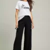 Freemans Black Relaxed Wide Leg Trousers