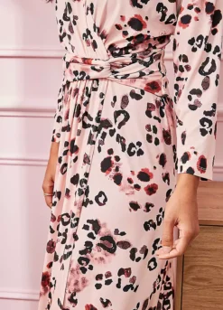Kaleidoscope Blush Pink Animal Wrap Dress