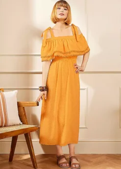 Kaleidoscope Cold Shoulder Dobby Dress