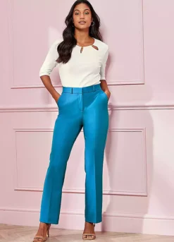 Kaleidoscope Diva Blue Straight Leg Trousers -Deals Glam Jiva Store Kaleidoscope Diva Blue Straight Leg Trousers33D094FRSP W06