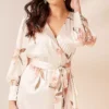 Kaleidoscope Floral Print Satin Wrap Dress -Deals Glam Jiva Store Kaleidoscope Floral Print Satin Wrap Dress50D681FRSP W04