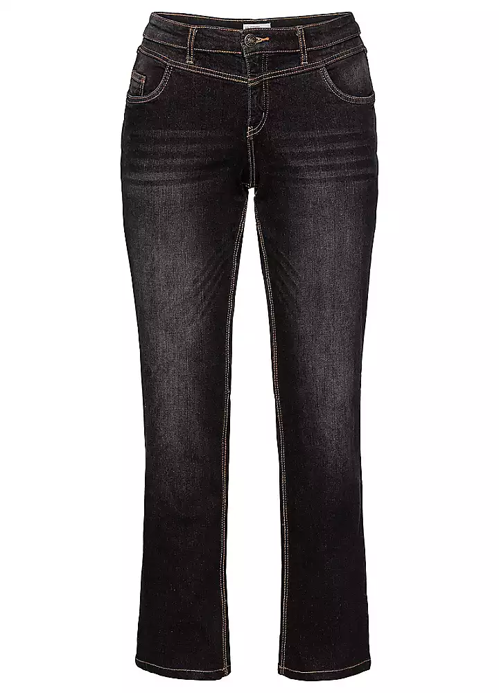 Sheego Lana Used-Effect Straight Leg Stretch Jeans 6 Sheego Lana Used-Effect Straight Leg Stretch Jeans - Image 4