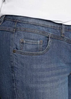 Sheego Lana Used-Effect Straight Leg Stretch Jeans