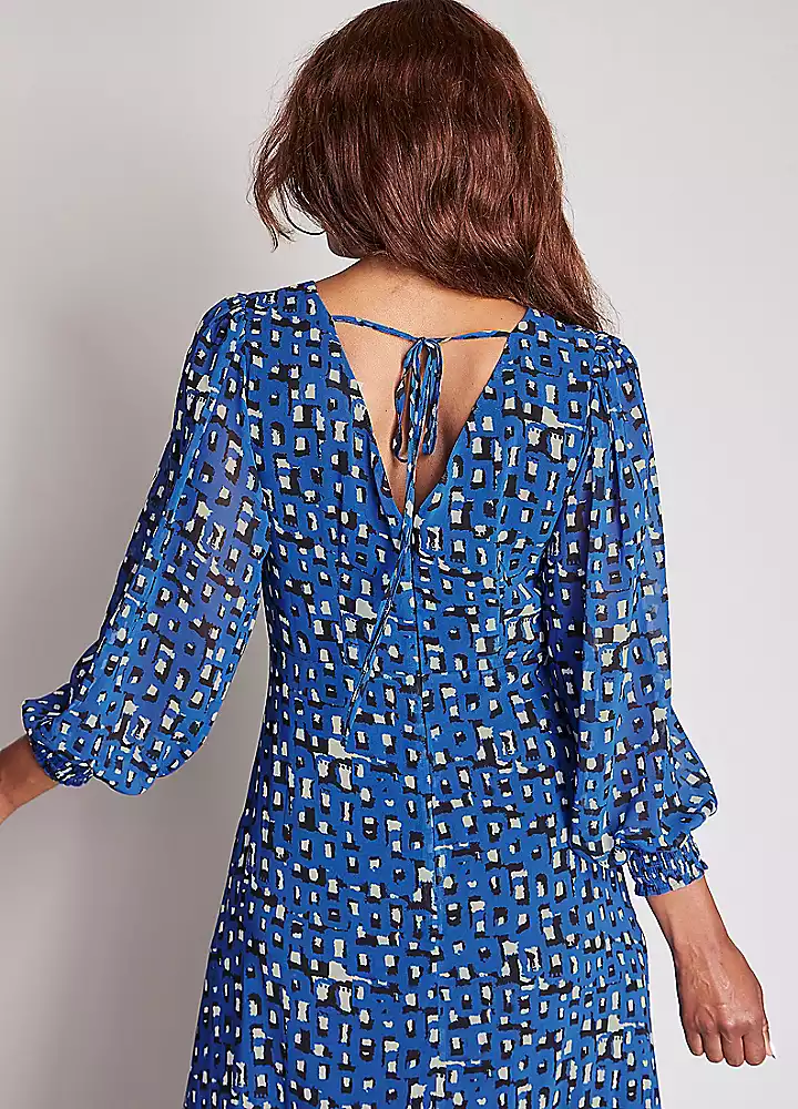 Love Mark Heyes Abstract Square Print Pleated Midaxi Dress 4 Love Mark Heyes Abstract Square Print Pleated Midaxi Dress - Image 2