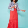Love Mark Heyes Dobby Crinkle Tiered Maxi Skirt -Deals Glam Jiva Store Love Mark Heyes Dobby Crinkle Tiered Maxi Skirt31R632FRSP W04