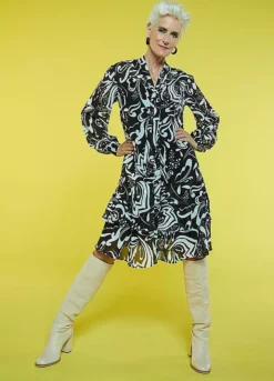 Love Mark Heyes Mono Print Tiered Chiffon Dress -Deals Glam Jiva Store Love Mark Heyes Mono Print Tiered Chiffon Dress90H206FRSP W06