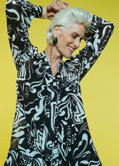 Love Mark Heyes Mono Print Tiered Chiffon Dress -Deals Glam Jiva Store Love Mark Heyes Mono Print Tiered Chiffon Dress90H206FRSP W07