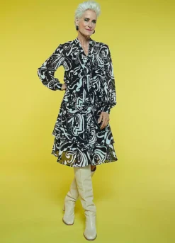 Love Mark Heyes Mono Print Tiered Chiffon Dress -Deals Glam Jiva Store Love Mark Heyes Mono Print Tiered Chiffon Dress90H206FRSP W09