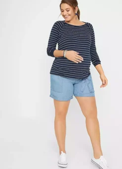 Maternity Denim Look Shorts