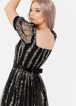 Maya Deluxe Square Neck Stripe Maxi Dress