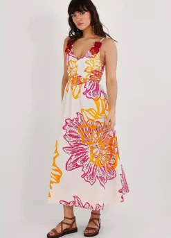 Monsoon Marguerite Floral Poplin Dress In Sustainable Cotton