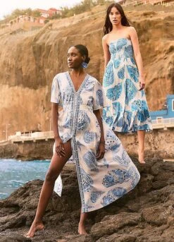 Monsoon Shell Print Shirred Bandeau Midi Dress -Deals Glam Jiva Store Monsoon Shell Print Shirred Bandeau Midi Dress57B135FRSL W02