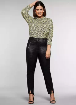 Sheego Narrow Cut Sequinned/Glittered Trousers