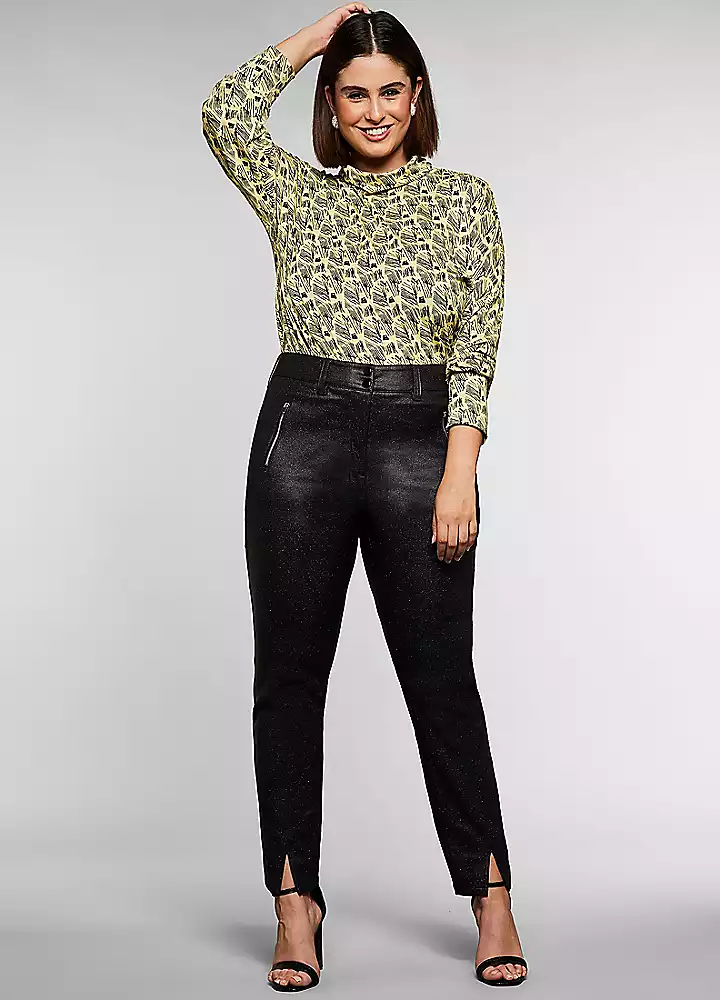 Sheego Narrow Cut Sequinned/Glittered Trousers 3 Sheego Narrow Cut Sequinned/Glittered Trousers