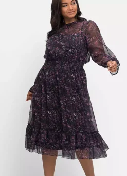 Sheego All-Over Chiffon Dress