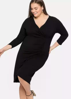 Sheego Black Waist Clinch Dress