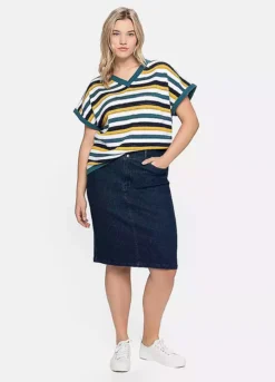 Deals Glam Jiva Store -Deals Glam Jiva Store Sheego Denim Midi Skirt78K508FRSP W05