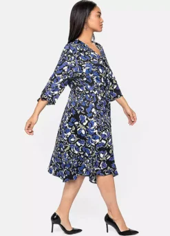 Sheego Floral Print Wrap Dress