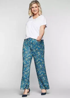 Sheego Paisley Print Wide Leg Trousers