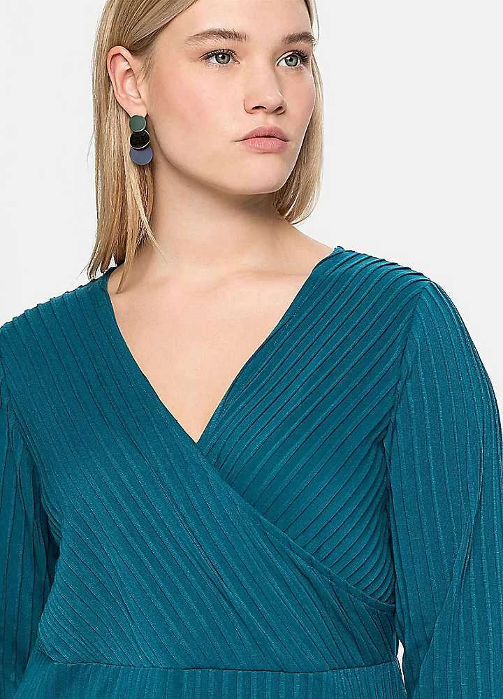 Sheego Petrol Wavy Printed Dress 3 Sheego Petrol Wavy Printed Dress