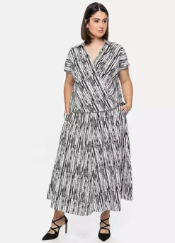 Deals Glam Jiva Store -Deals Glam Jiva Store Sheego Striped Skirt78K898FRSP W05