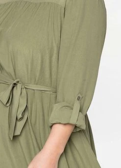 Sheego Tie-Belt Midi Dress