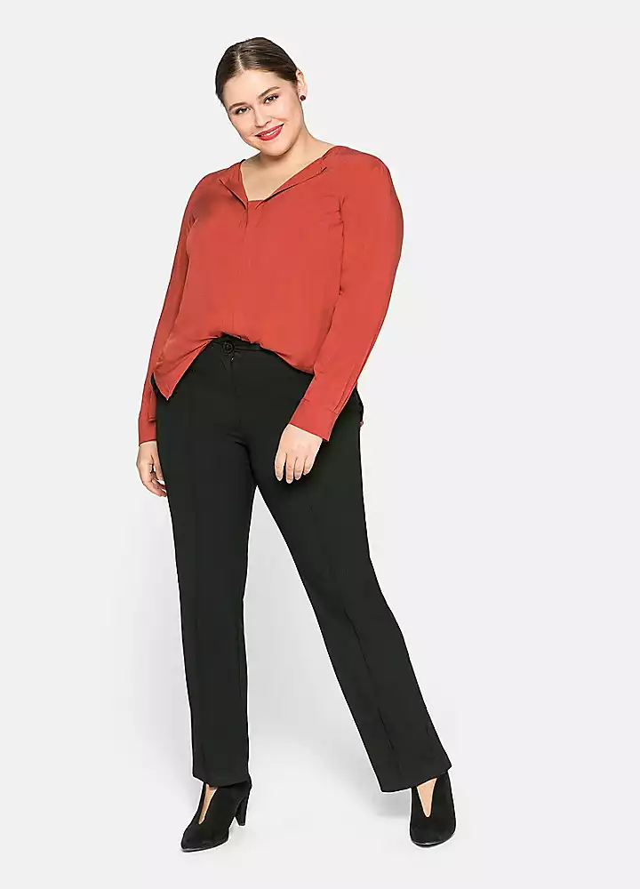 Sheego Straight Cut Pleated Trousers 4 Sheego Straight Cut Pleated Trousers - Image 2