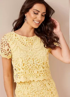 Together! Together Lemon Overlayer Lace Dress