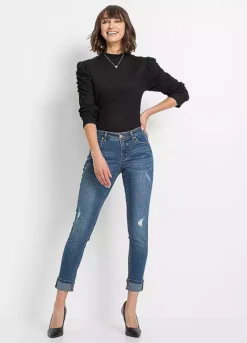 Bonprix Petite Turn-Up Skinny Jeans