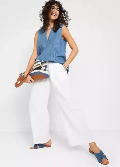 Bonprix Wide Leg Cotton Palazzo Trousers -Deals Glam Jiva Store bonprix Wide Leg Cotton Palazzo Trousers975972FRSP W04